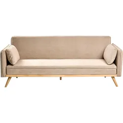 SCHLAFSOFA Stoff Hellbraun Asaa