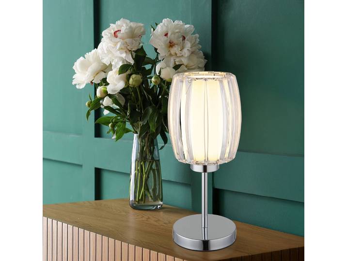 Globo Tischlampe Maribel, klar / transparent, für Wohn- / Esszimmer, Kunststoff, Modern, Tischlampe