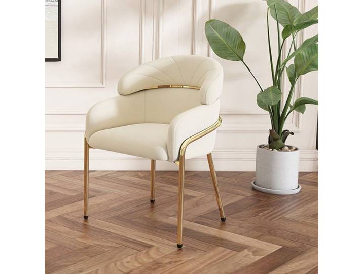 Lot de 1 Chaises de Salle à Manger- luxueuse- pour salon- chambre à coucher- chaise de loisirs - avec quatre pieds en métal