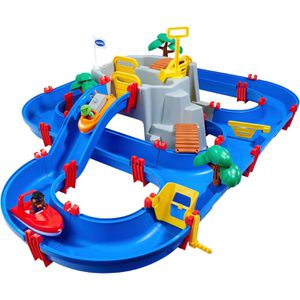 AquaPlay Wasserbahn 8700001542 Mountain Lake, mit Bergsee, 2 Figuren und 2 Booten, 42 Teile
