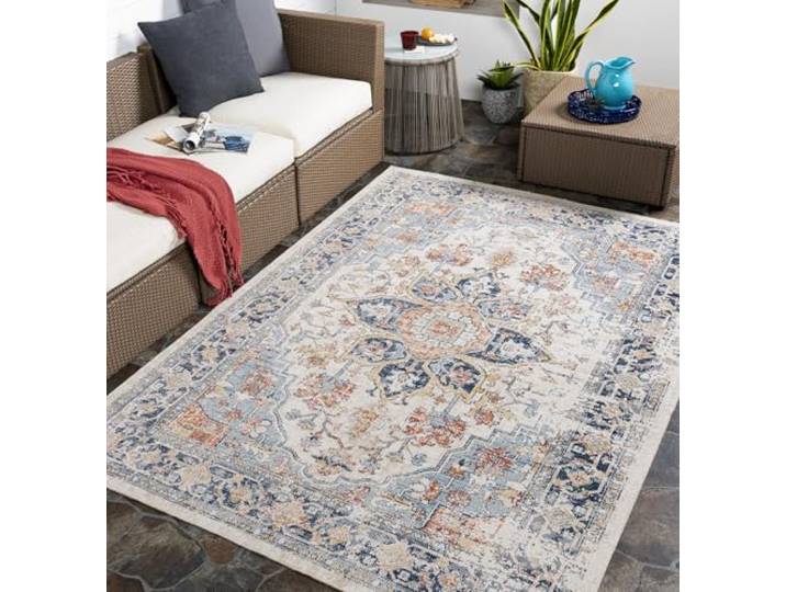 Livabliss Selma Safi Outdoor Teppich 160x213 cm – Blau, Rost, Beige