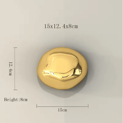 Inspire Picks 3D Simulation Stone Wall Pendant Modern Electroplated Wall Hanging Decor b3