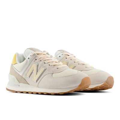 Sneaker NEW BALANCE "574", Damen, Gr. 39, sea salt, linen, linen, Leder, Synthetik, Schuhe Sneaker