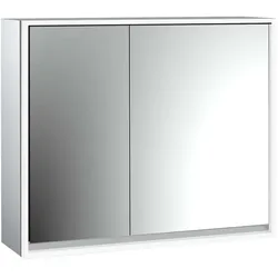 emco loft Lichtspiegelschrank, 800mm, 2 Türen, Aufputzmodell, aluminium/weiß, 979806108, Ausführung: breite Tür rechts