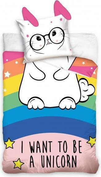 Unicorn Dekbedovertrek I Want To Be A Unicorn - 140 x 200 cm - Katoen