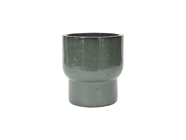 Cache-pot en céramique vert, rond, à poser, avec drainage - House