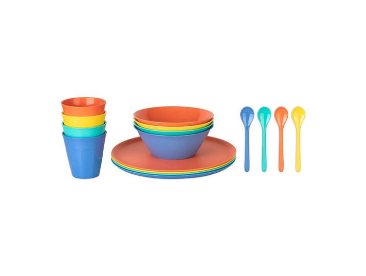 Camping-Geschirrset Nora Lollipop 16-teilig, Mehrfarbig, Kunststoff, 1x1x1 cm, Geschirr, Geschirrsets