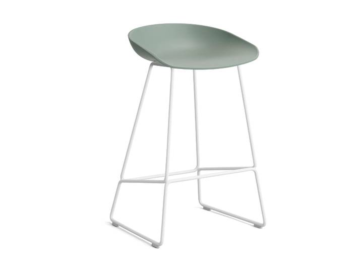 HAY About a Stool 38 Low Barhocker 2.0 Fall green-weißes Stahlgestell
