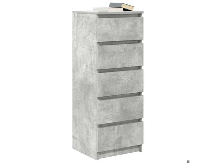 Meuble Rangement - HAOSHOP - Buffet avec tiroirs gris béton 37 5x35x99 cm bois d'ingénierie&01_38941