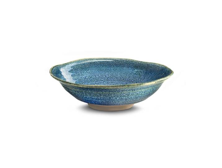 Assiette creuse en grès bleu