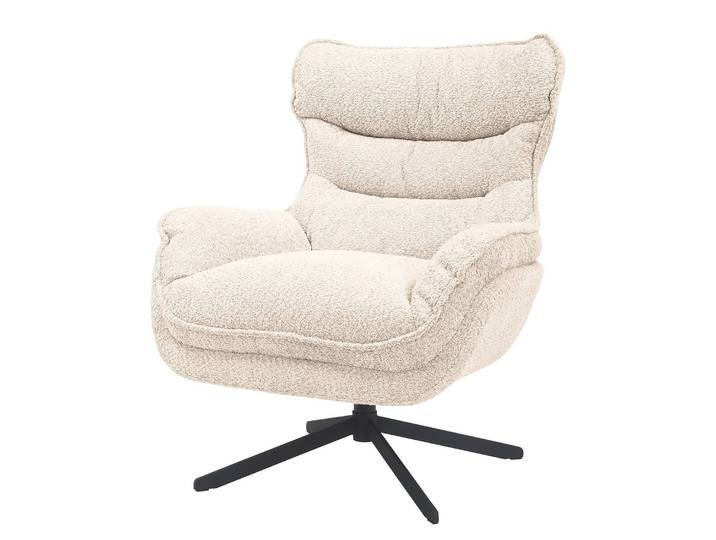 Fauteuil lounge Beige/Beige Bouclé 80 x 91 x 95cm