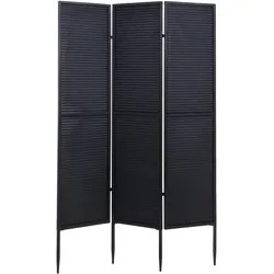 Garten-Paravent MCW-J14, Raumteiler Trennwand Sichtschutz, Metall 200x121cm ~ schwarz