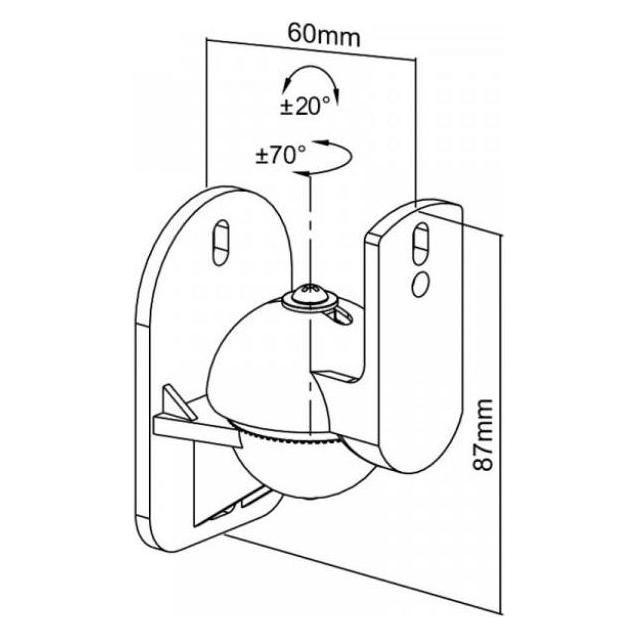 Maclean MC-526 (1 Paar, Wandmontage, Drehbar, Neigbar) (MC-526)