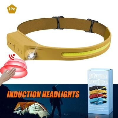 Uplifted Finds Motion Sensor LED Headlamp With Wide Beam Floodlight yellow