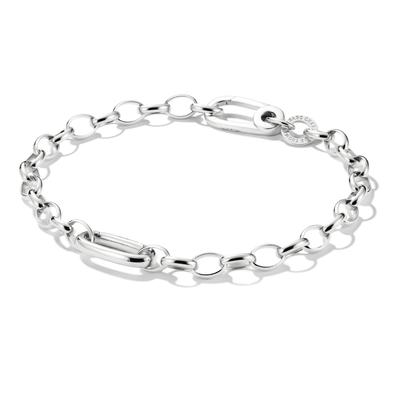 Charm-Armband THOMAS SABO "Charm Club Connect: mit einem Connect Link" Gr. 19, silber (silberfarben), Armbänder, Damen, 19, Silber 925 (recycelt), Charm-Armband