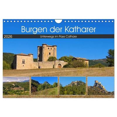 Burgen der Katharer - Unterwegs im Pays Cathare (Wandkalender 2026 DIN A4 quer), CALVENDO Monatskalender