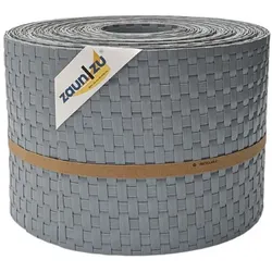 zaun zu® Sichtschutzstreifen Rattan für Doppelstabmatten UV-beständig Hellgrau 10x 2,55m
