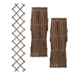 Relaxdays Rankgitter, ausziehbar, 3er Set, Rankhilfe für Kletterpflanzen, 180 cm, Garten, Balkon & Terrasse, Holz, braun
