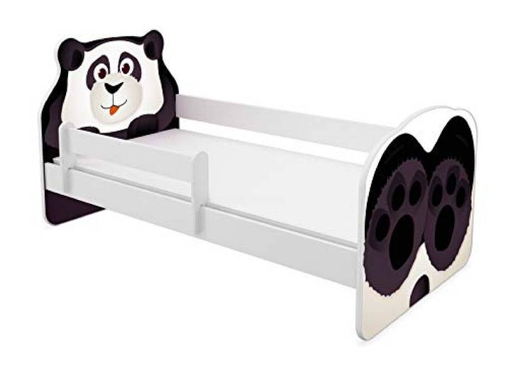 ACMA Tiere VII Kinderbett Jugendbett Matratze Rausfallschutz Lattenrost Spielbett Kinderzimmer Möbel (06 Panda, 180x80 cm)