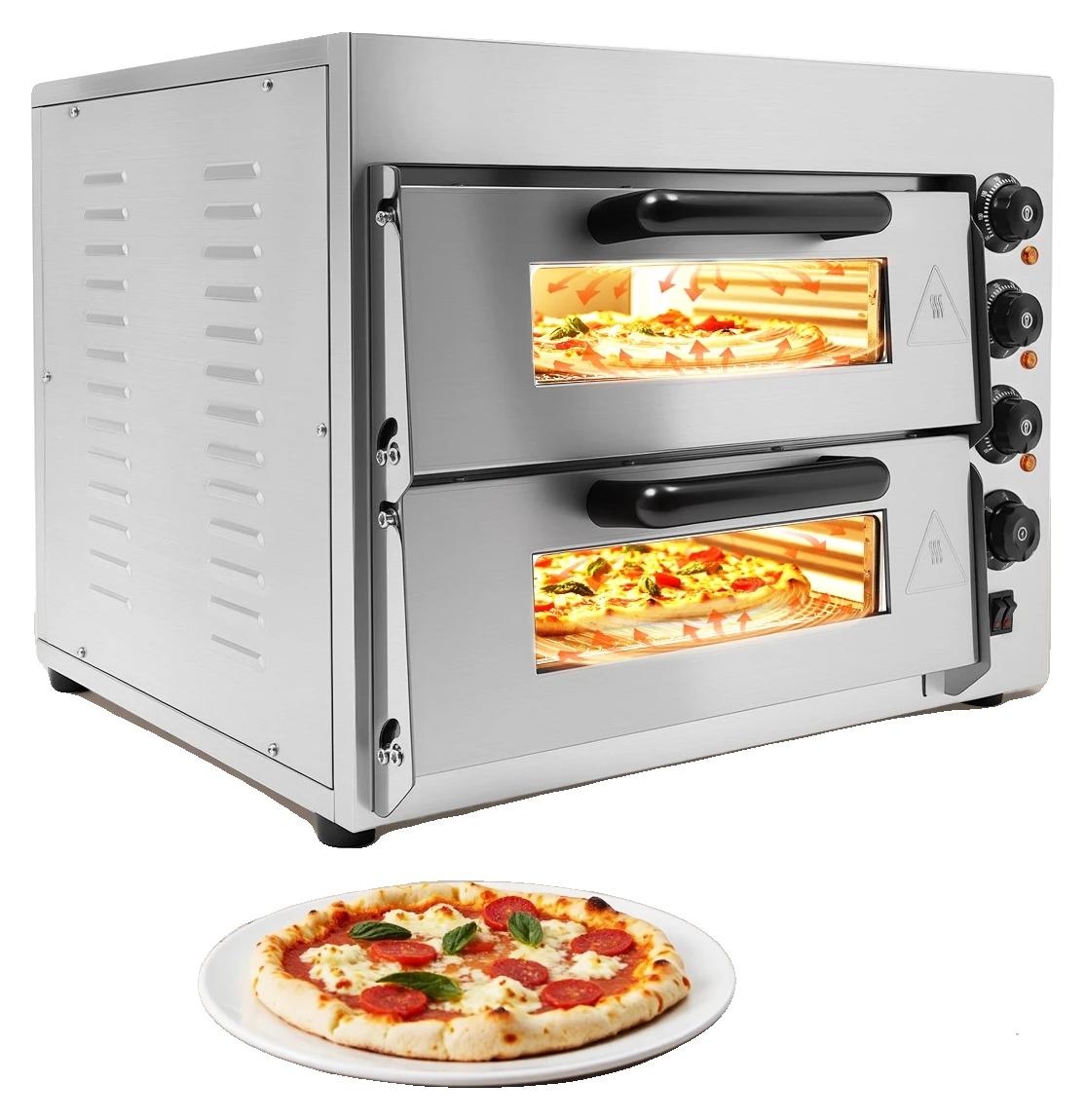 Pizzaofen, 2 Etagen, 3000W Leistung, 20L Kapazität, einstellbare Temperatur 50-350, Zeitbereich 1-60 Minuten