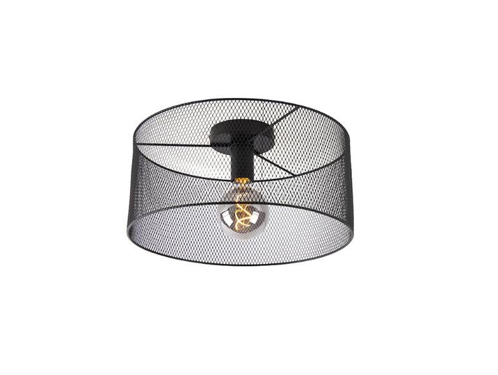 Plafonnier industriel noir - Drum Mesh