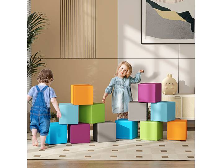 HOMCOM Jouet Escalade Enfants Mousse EPE Multicolore 20x20x20 cm