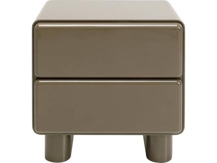 Kare Design Kommode Eliano, Khaki, 2 Schubladen, 57x43x57 cm Push-to-open, 10 kg max. Belastbarkeit, Faserplatte lackiert, pflegeleicht, modernes Design, Nachttisch fürs Schlafzimmer