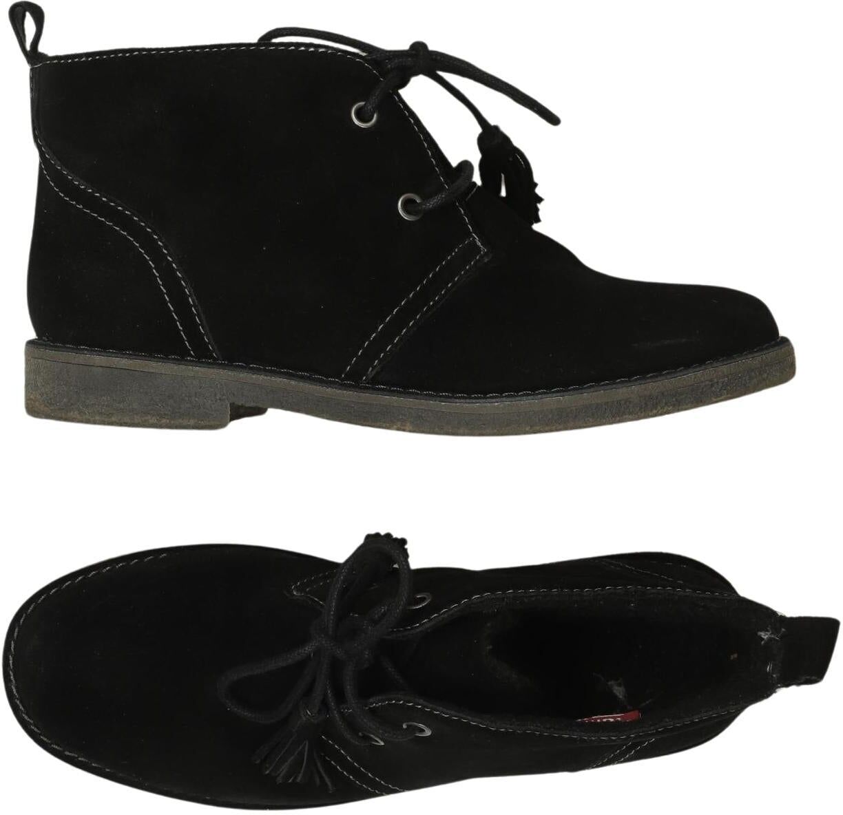 Tamaris Damen Halbschuh, Schwarz, Gr. EU 38, Leder - Second Hand