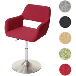 Einzelst�ck | Esszimmerstuhl HWC-A50 III, Stuhl Küchenstuhl, Retro 50er Jahre, Stoff/Textil ~ purpurrot, Fuß gebürstet
