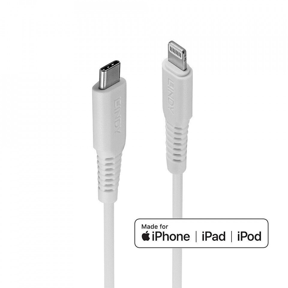 Lindy 31317 USB-C naar Lightning kabel, 2 meter, wit