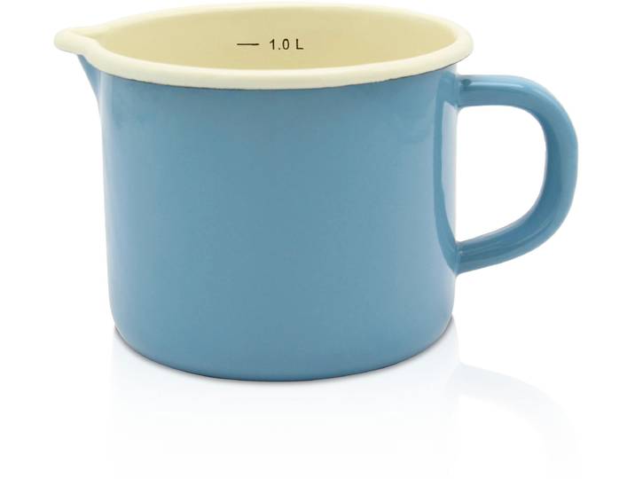 Milchtopf KRÜGER, blau, H:11cm Ø:12cm, Töpfe, Milchtopf, Literskala, 1 Liter, für Induktions-Kochfelder geeignet