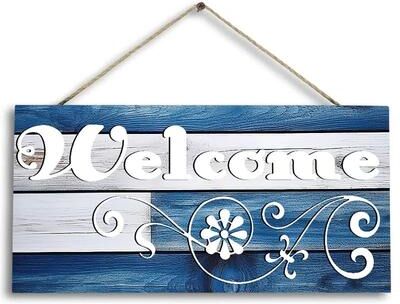 Uplift Treasures Rustic Wooden Welcome Wall Hanging Sign m