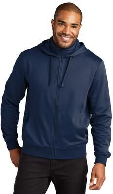Port Authority F814 Smooth Fleece Hooded Jacket in River Blue Navy size XS   Polyester