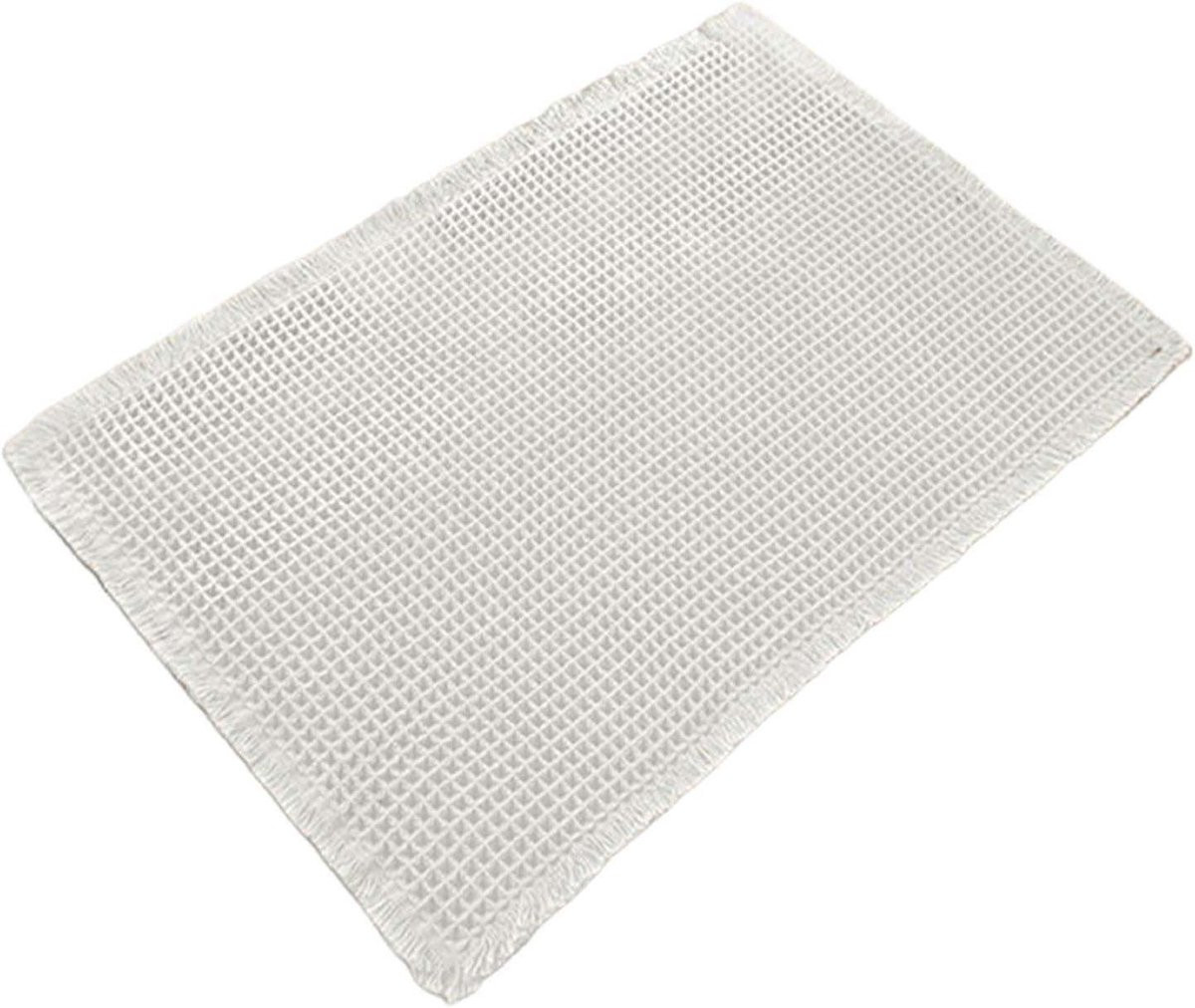 Bruine katoenen wafel badmat - Sneldrogende en absorberende douchemat - 47 x 61 cm