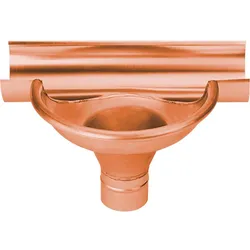 Rinnenerweiterung Grömo Schalenform, halbrunde Rinne, Kupfer, verschiedene Größen (Ausführung: Nenngröße 400. Ø 120mm)