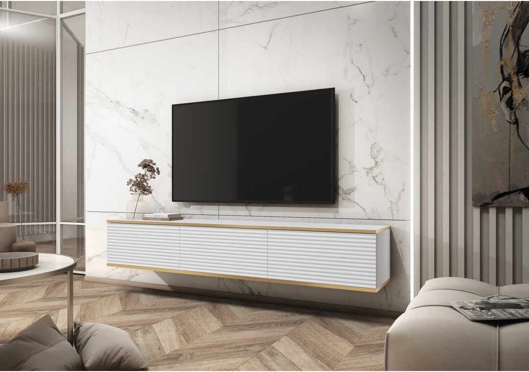 Fairmont Park Perina TV Stand White/Gold 30cm H x 175cm W