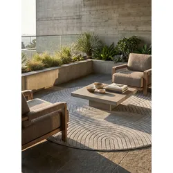 Teppich rund Outdoor Silbergrau Ø 80 cm - ENGADIN   Kadima Design