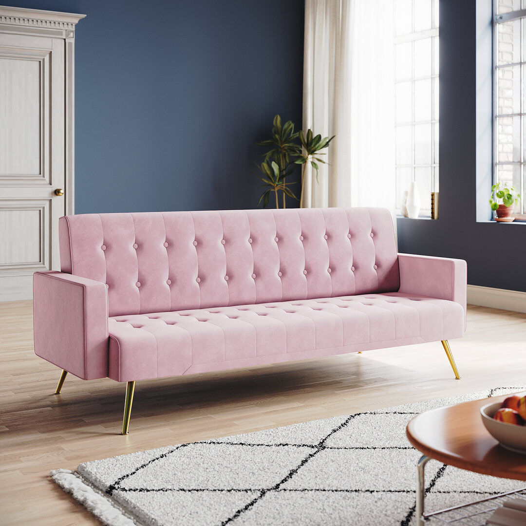 Fairmont Park Kena 5 Seater Convertible Sleeper Sofa Pink Fireproof Sponge 187.96cm H X 485.14cm W X 200.66cm D