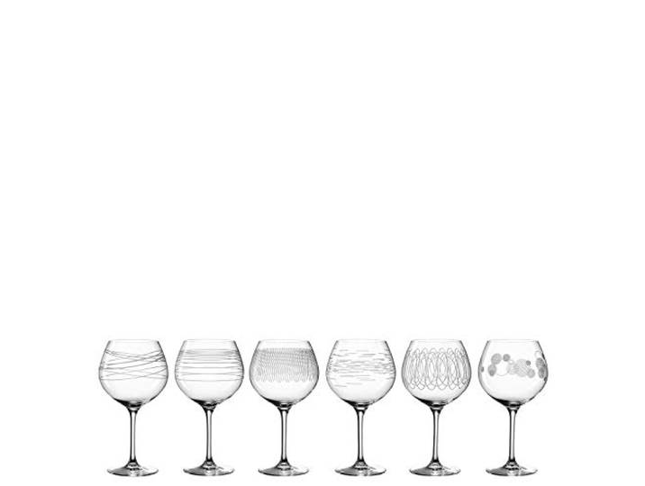 Leonardo Casella Rotwein-Gläser 6er Set, Wein-Gläser mit Mustern, spülmaschinengeeignete Rotwein-Kelche, stoßfestes Burgunder-Glas, Höhe 21 cm, 630 ml, 061800