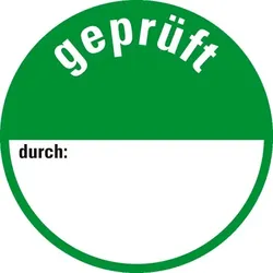 Aufkleber I Klebepunkte für Qualitätskontrolle geprüft, Folie, selbstklebend, Ø 30mm, 18/Bogen