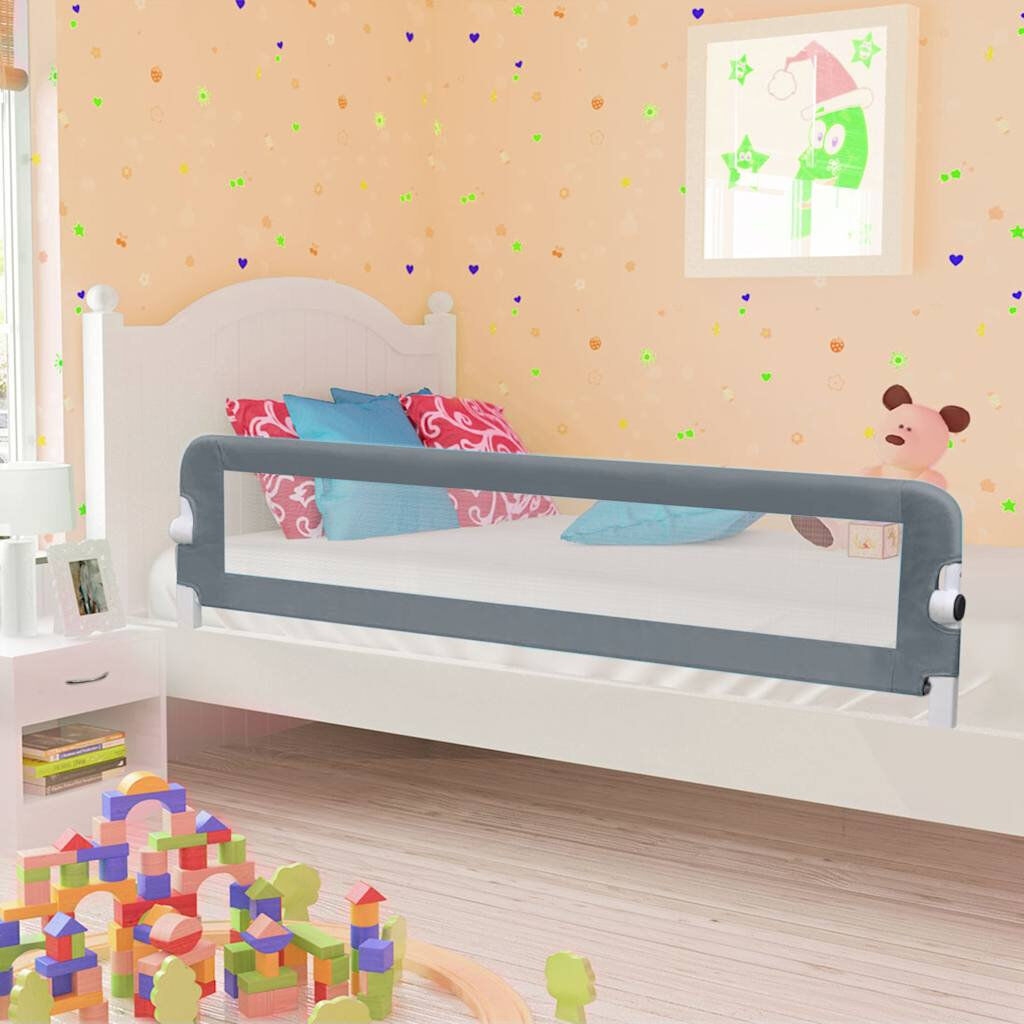 Symple Stuff Lykke Toddler Safety Side Rails Grey 42cm H x 40.5cm W x 180cm L