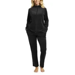 Damella Velour Plain Suit Schwarz X-Large Damen