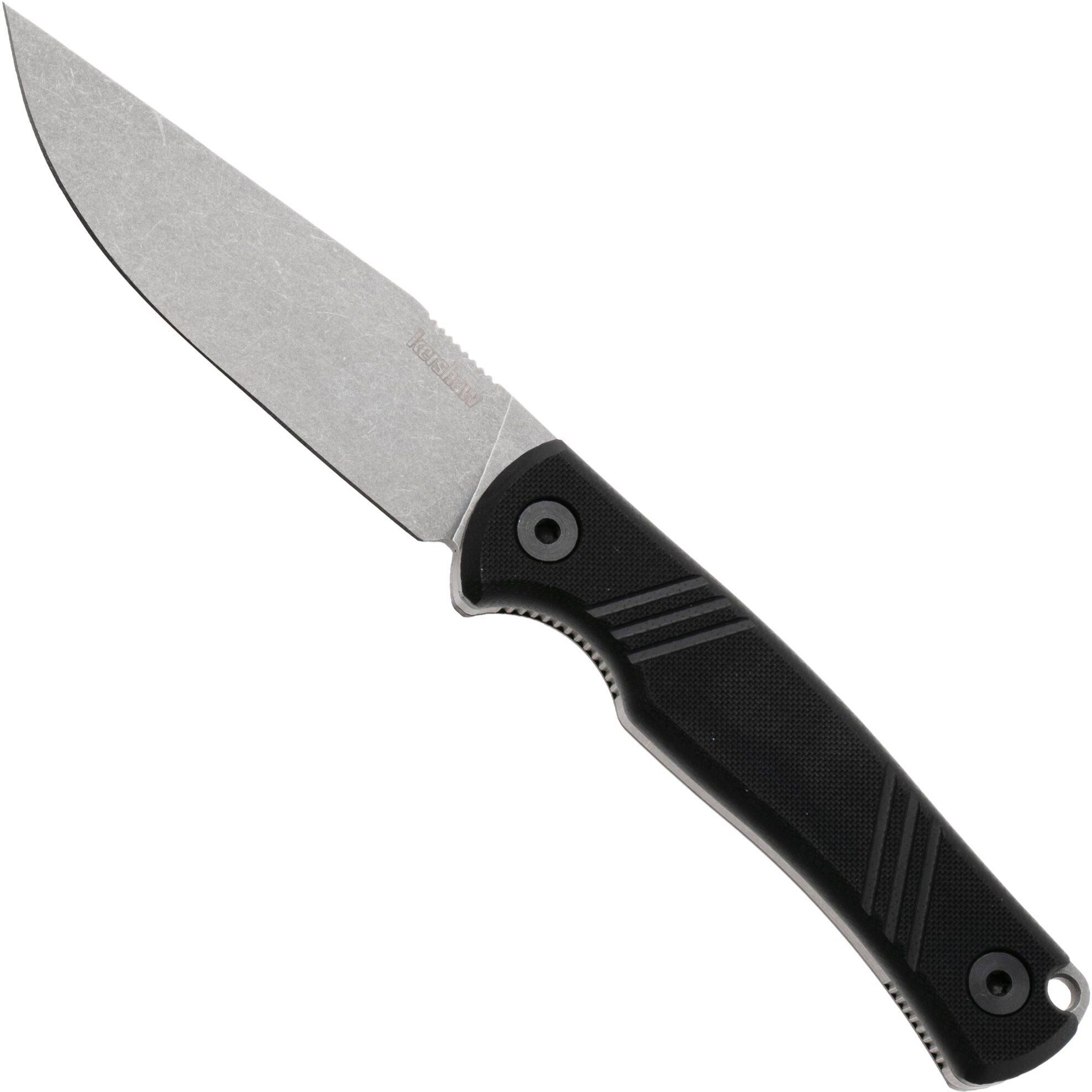 Kershaw Pack Mule 1089 Stonewashed N690, Black G10, coltello fisso