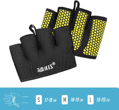 Inspire Picks AOLIKES Gym Fitness Gloves Half Finger Workout Gloves For Weight Lifting, CrossFit, Bodybuilding & Training yellow m