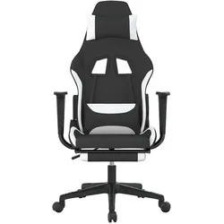 vidaXL Mavenia (Mit Fussablage), Gaming Stuhl, Weiss, Schwarz