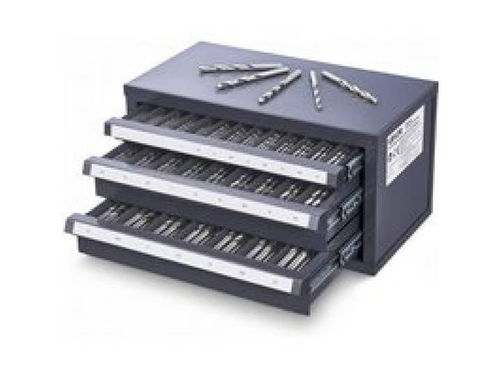 VEVOR Bohrer-Spender-Schrank, Bohrer-Organizer mit drei Schubladen für 1 mm bis 13 mm, Bohrer-Spender-Organizer aus Stahl mit Etiketten, Stapelbarer Bohrer-Spender zur Bohrer-Aufbewahrung