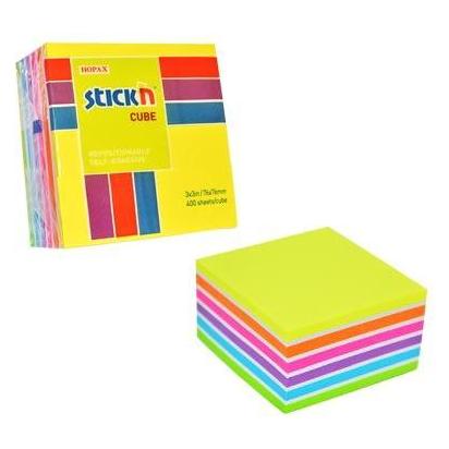 Stickman Selbstgesteuerter Notizbuch-Mischwürfel aus 7 Neon- und Pastellfarben (40952399)