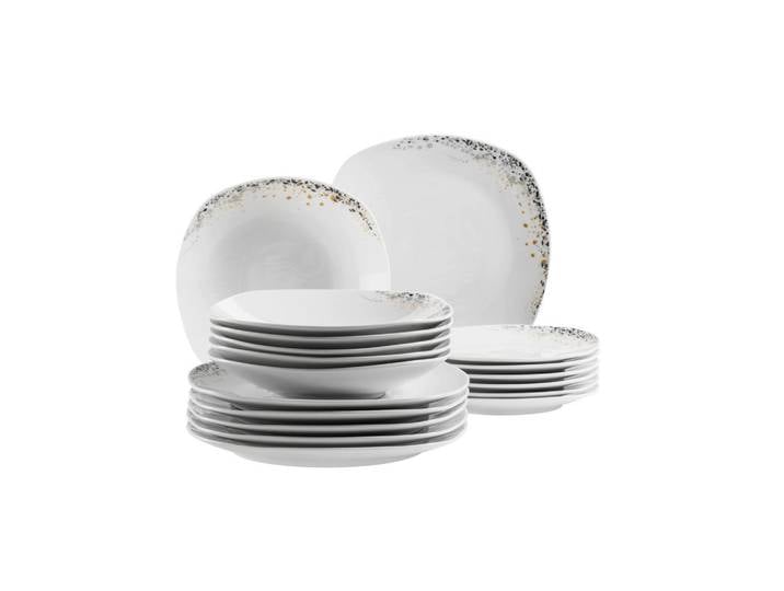 Mäser Tafelservice, Weiß, Keramik, 18-teilig, Essen & Trinken, Geschirr, Geschirr-Sets, Tafelservice