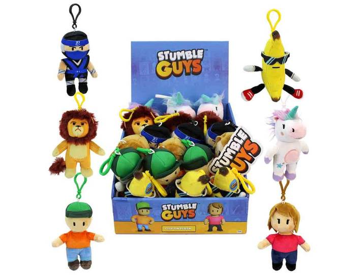 Dinotoys Plüschanhänger 18 Stück Stumble Guys Kuscheltiere mit Bagclips im Display (18-St)