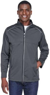 CORE365 CE708T Men's Tall Techno Lite Three-Layer Knit Tech-Shell Jacket in Carbon size Large/Tall   Polyester